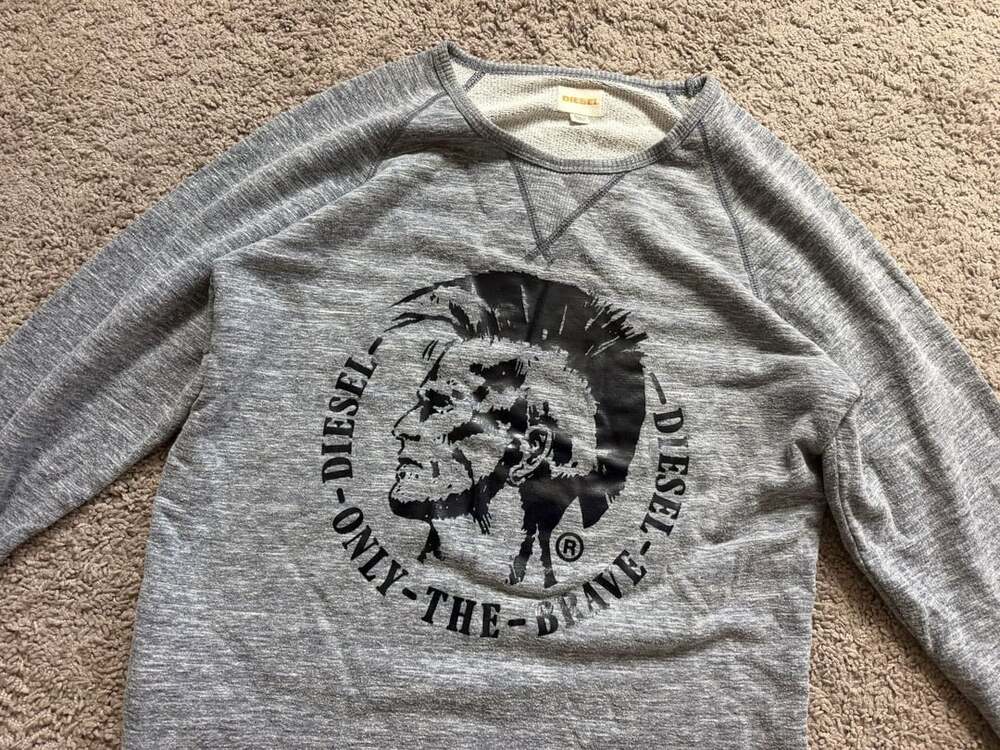 Diesel Vintage Mohawk Graphic Raglan Crewneck Sweatshirt Medium